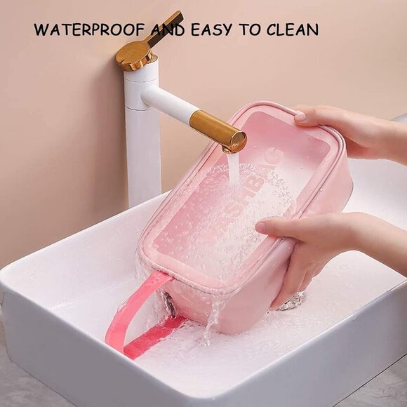 Clear Travel Bags for Toiletries, 3Pcs Portable PVC Waterproof Cosmetic Bags, Tr - Picture 3 of 7